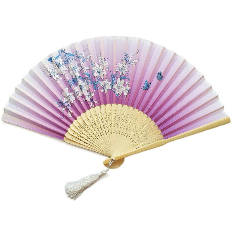 Rose Red Custom Text Floral Silk Folding Fans for Bridal Shower Floral Silk Fans Wedding Favors