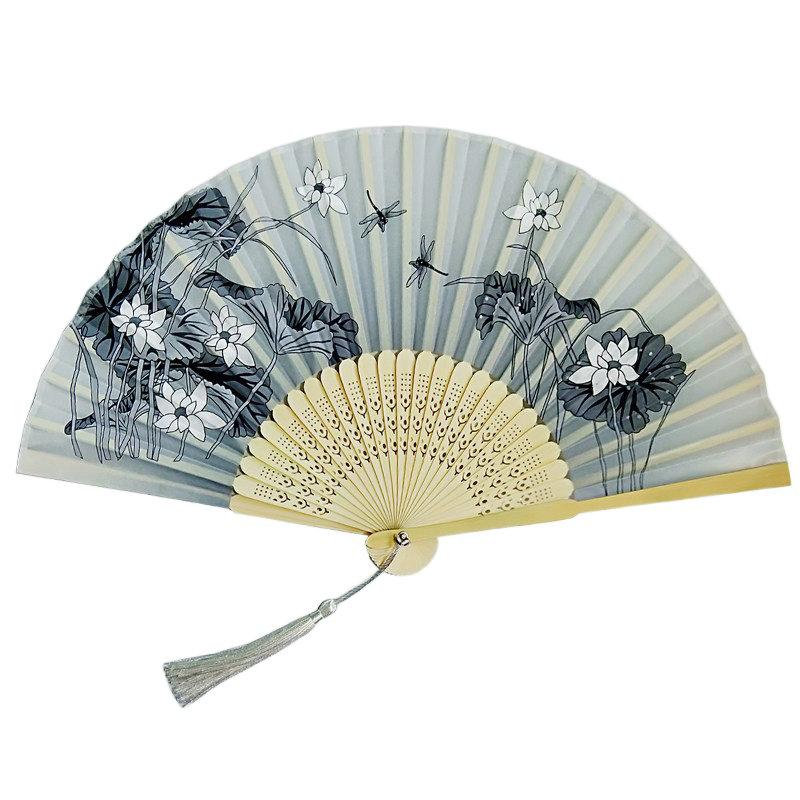 Rose Red Custom Text Floral Silk Folding Fans for Bridal Shower Floral Silk Fans Wedding Favors