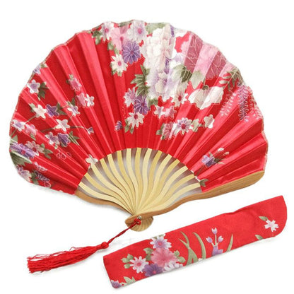 Lake Blue Engraved Folding Fans Silk Flower Fan Wedding Favors Party Gifts