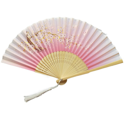 Custom Text Floral Silk Folding Fans,Bridal Shower Wedding Favors