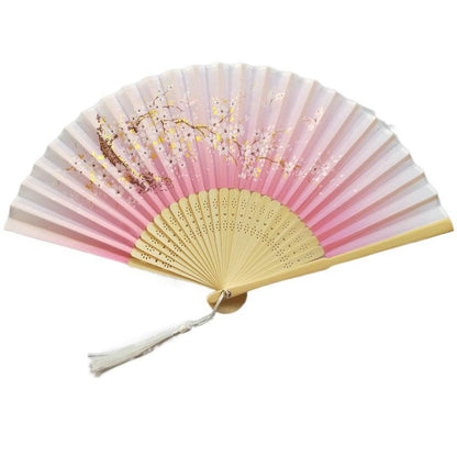 Red Custom Text Floral Silk Folding Fans for Bridal Shower Floral Silk Fans Wedding Favors