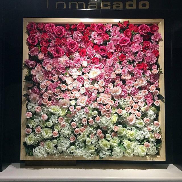Colorful Champagne Baby Pink Blue Rose Flowers Wall Wedding Event Birthday Baby Shower Floral Panel