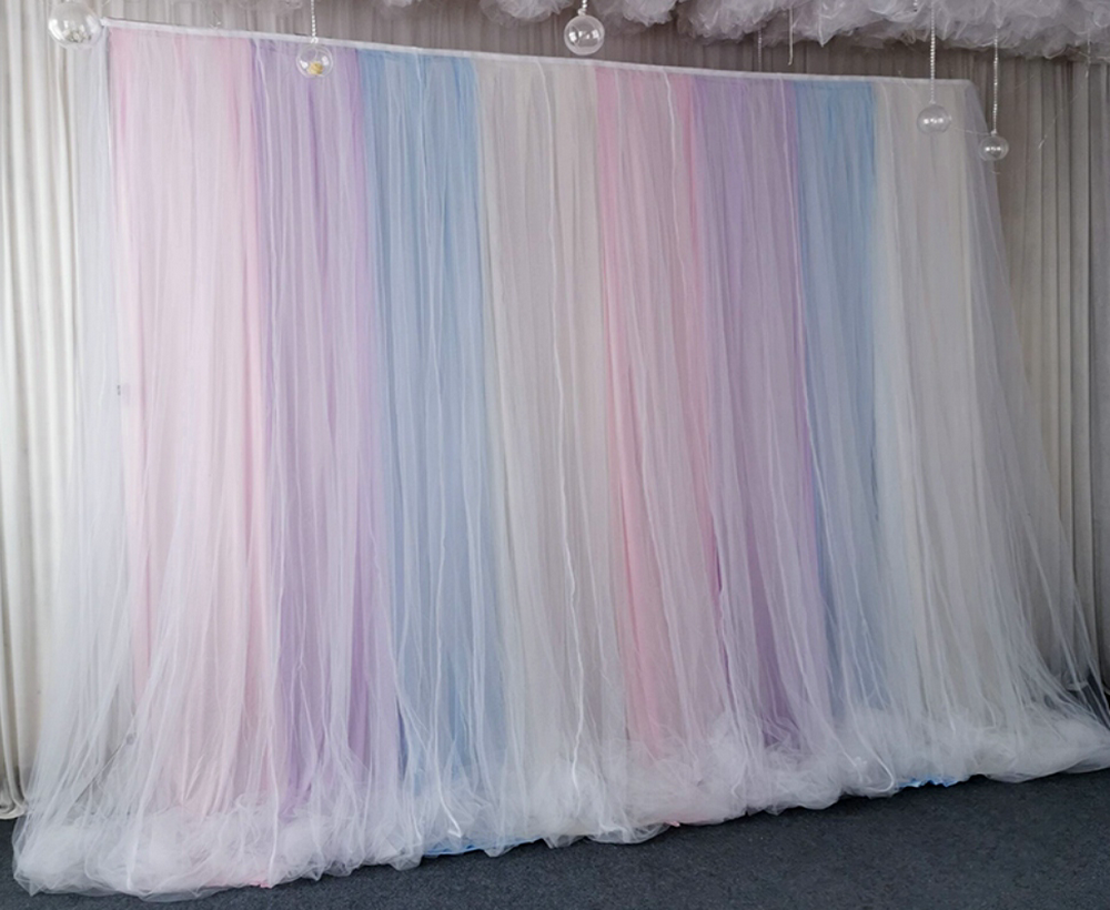 Multicolor Chiffon Backdrop,Bridal Photography Tulle Background Curtain,Wedding Baby Shower Decor