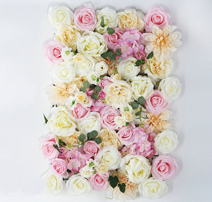 Sweet Ivory Baby Pink Rose Flower Wall Background Wedding Event Birthday Baby Shower Floral Panel