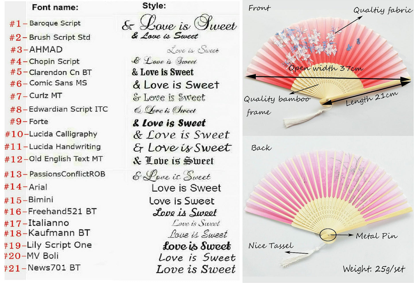 Red Custom Text Floral Silk Folding Fans for Bridal Shower Floral Silk Fans Wedding Favors