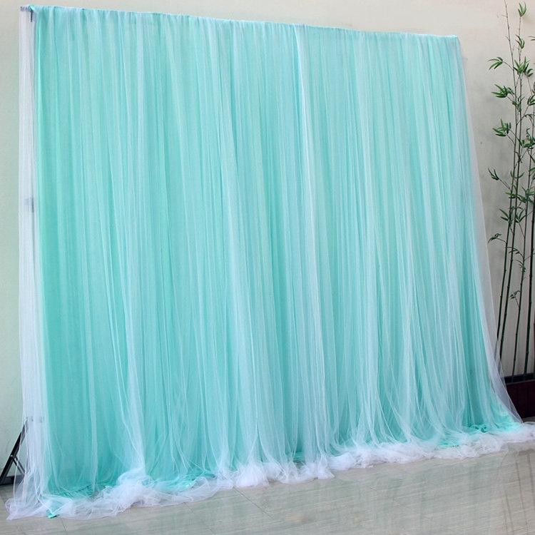 Baby Blue Tulle Chiffon Curtain,Bridal Shower Wedding Backdrop Baby Shower Backdrop