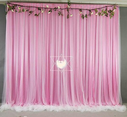White Chiffon Curtain,Bridal Shower Baby Shower Backdrop Photo Booth Prop