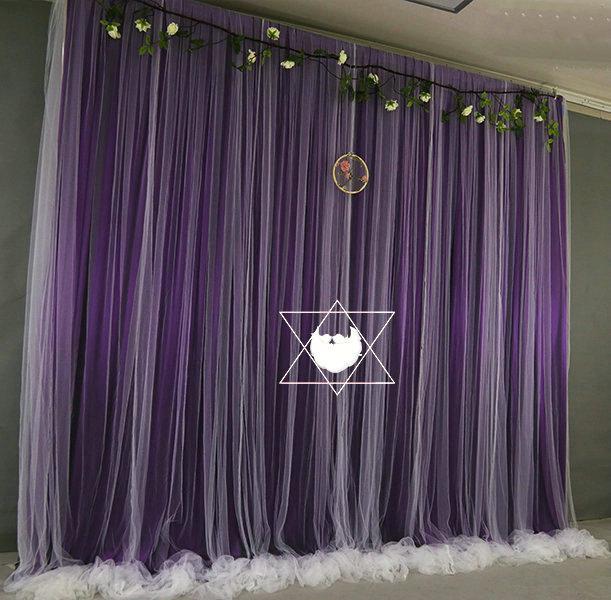 Baby Blue Tulle Chiffon Curtain,Bridal Shower Wedding Backdrop Baby Shower Backdrop